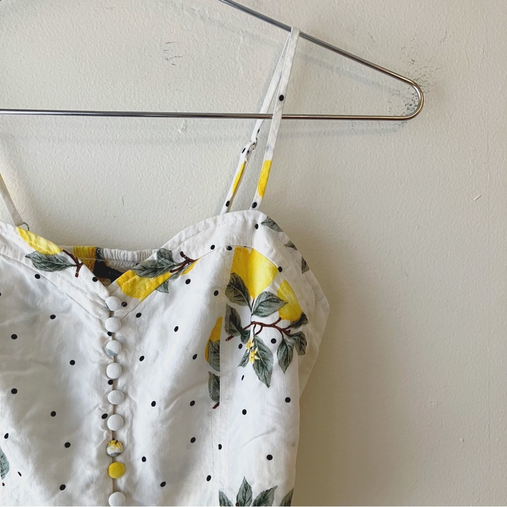 Forever 21 • Lemon Polka Dot Tank in White